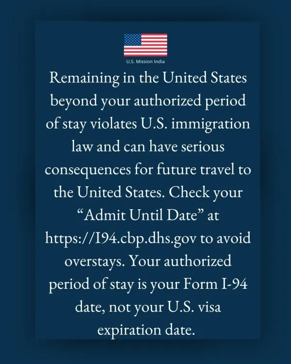 क्या अमेरिकी दूतावास ने ओवरस्टे के गंभीर परिणामों के बारे में चेतावनी दी है?