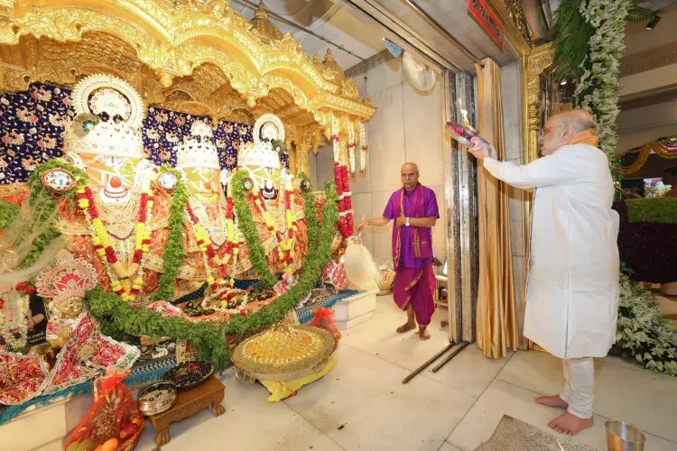 Amit Shah Attends Mangla Aarti at Ahmedabad Jagannath Temple on Rath Yatra