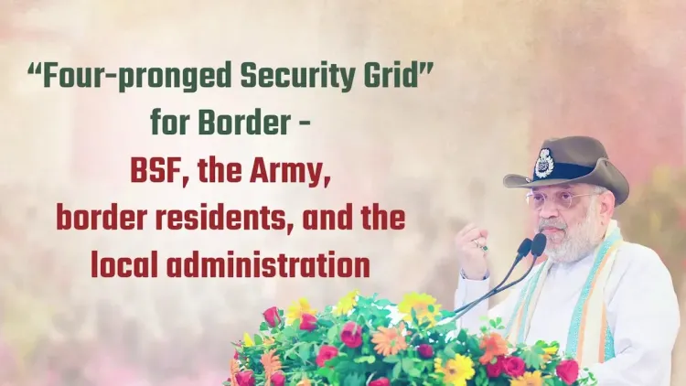 Amit Shah Defines Border Security as Four-Pronged Grid