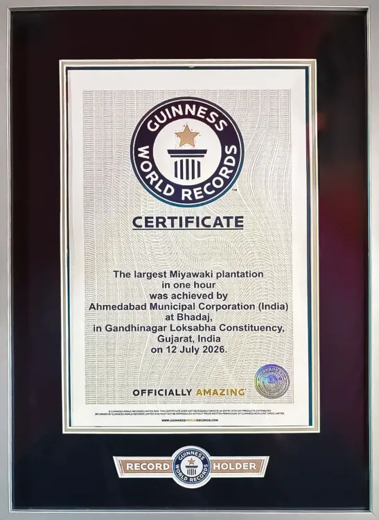 Amit Shah Hails Gandhinagar's Guinness Record for 3.61 Lakh Saplings