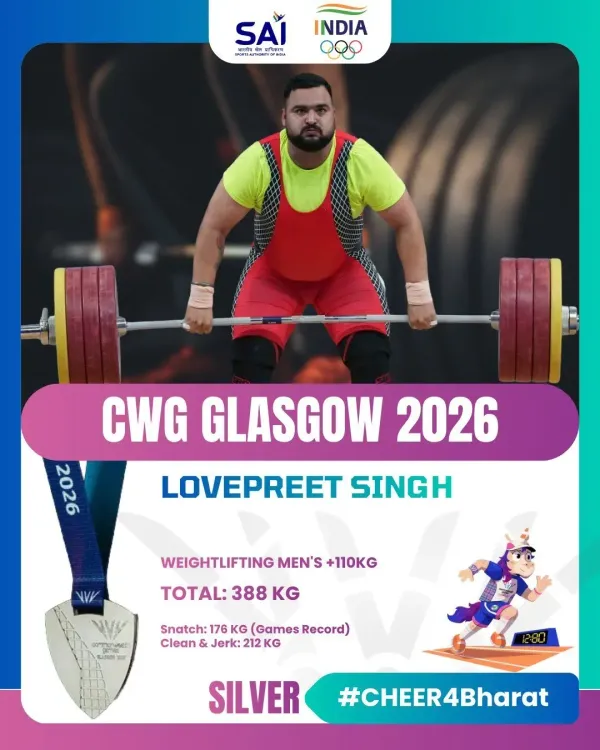Amit Shah Hails Lovepreet Singh's CWG 2026 Silver