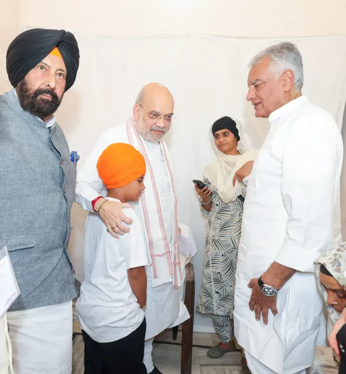 Amit Shah visits Mansa family of slain anti-drug activist Jhota