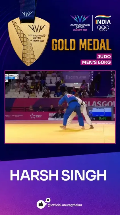 Anurag Thakur Hails Harsh Singh's Judo Gold at CWG 2026