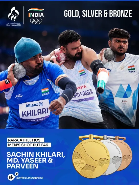 Anurag Thakur hails India's triple podium in Asian Para Games Shot Put