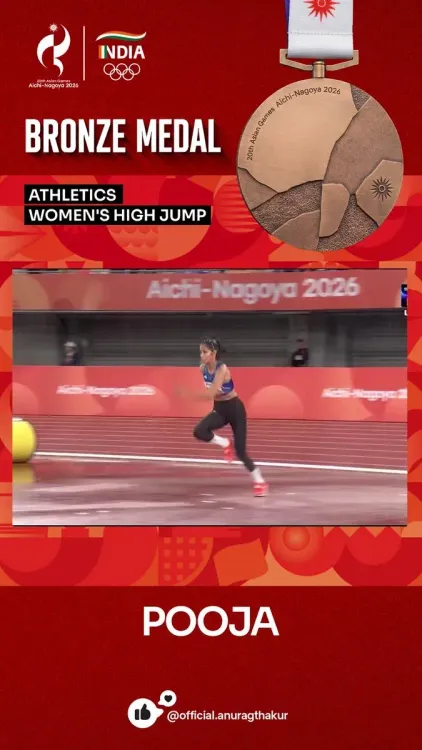 Anurag Thakur Hails Pooja's Asian Games High Jump Bronze