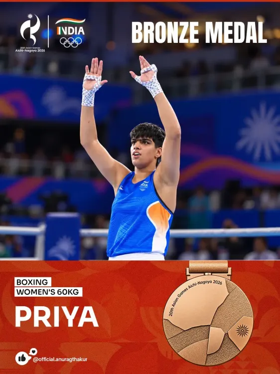 Anurag Thakur Hails Priya Ghanghas's Asian Games Bronze