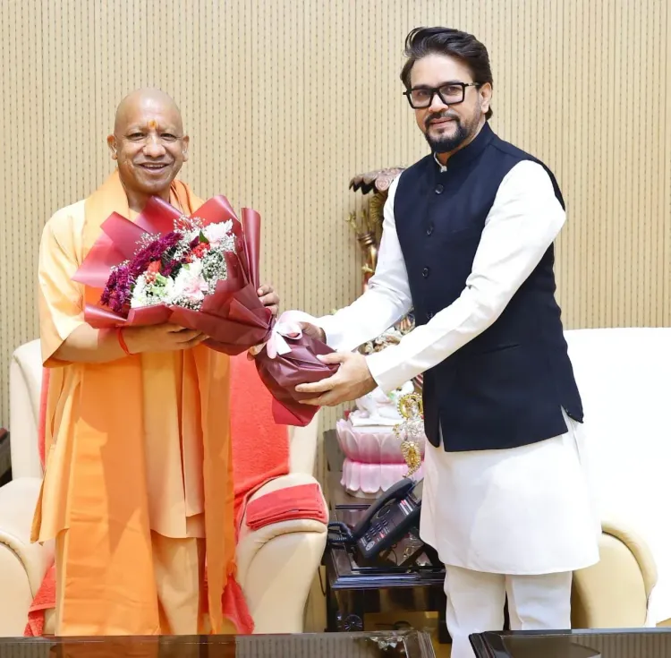 Anurag Thakur Meets CM Yogi, Hails 12 Years of NDA Rule