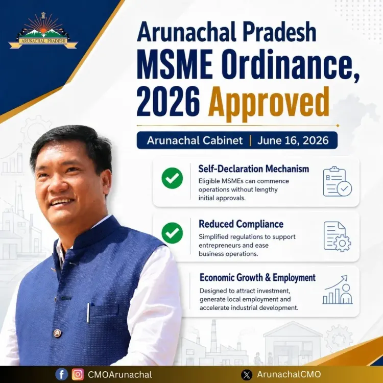 Arunachal Cabinet Clears MSME Ordinance 2026