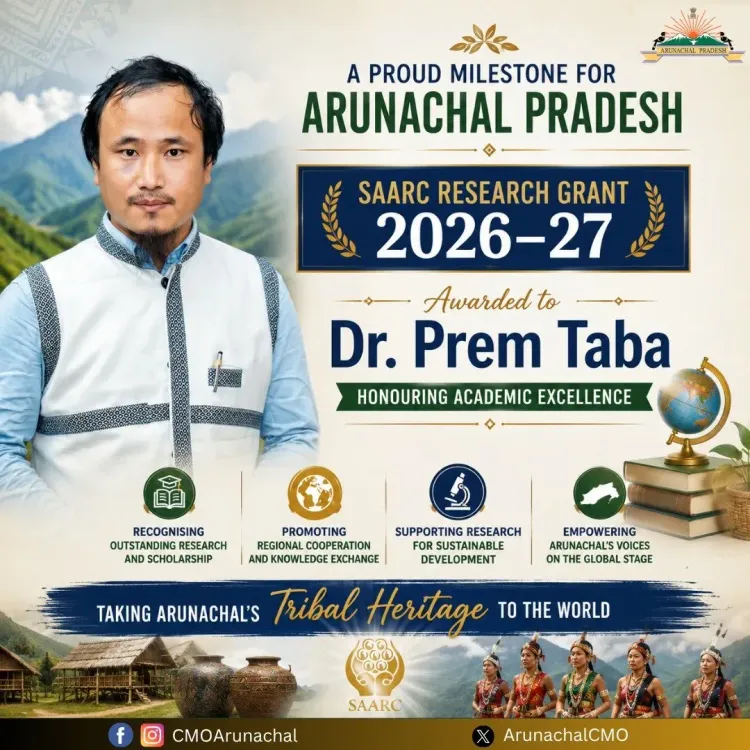 Arunachal CMO Congratulates Dr. Prem Taba on SAARC Research Grant