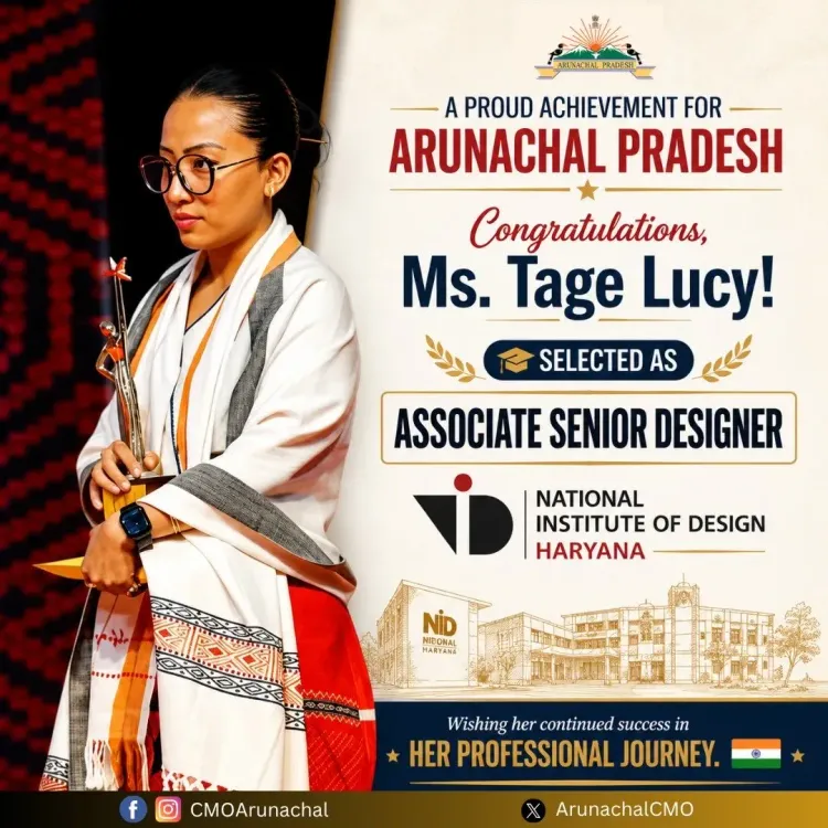 Arunachal CMO congratulates Tage Lucy on NID Haryana role