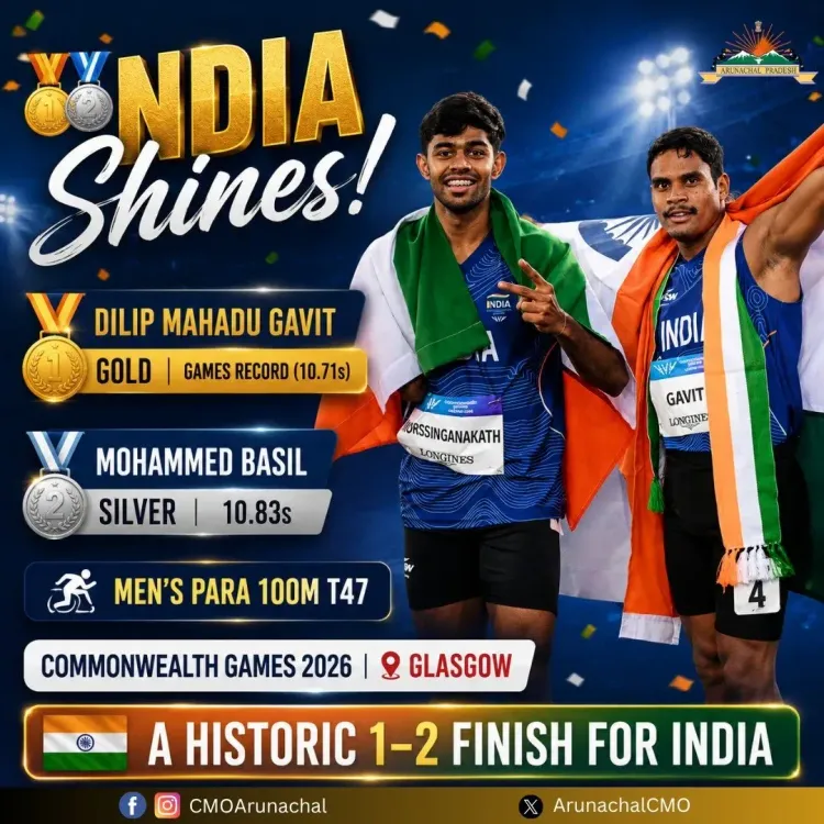 Arunachal CMO Hails India's 1-2 Para Sprint Sweep at CWG 2026
