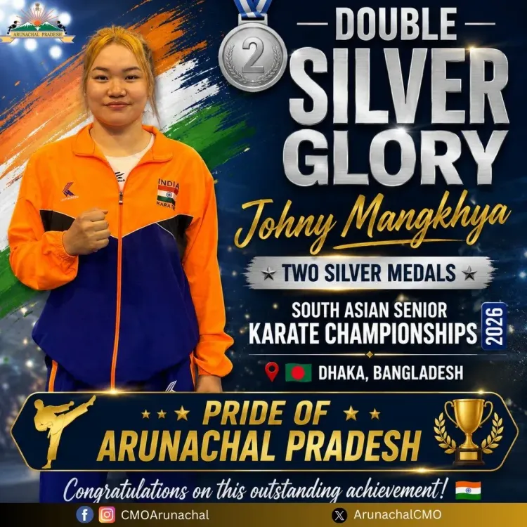Arunachal's Johny Mangkhya wins two silvers at South Asian Karate C'ships