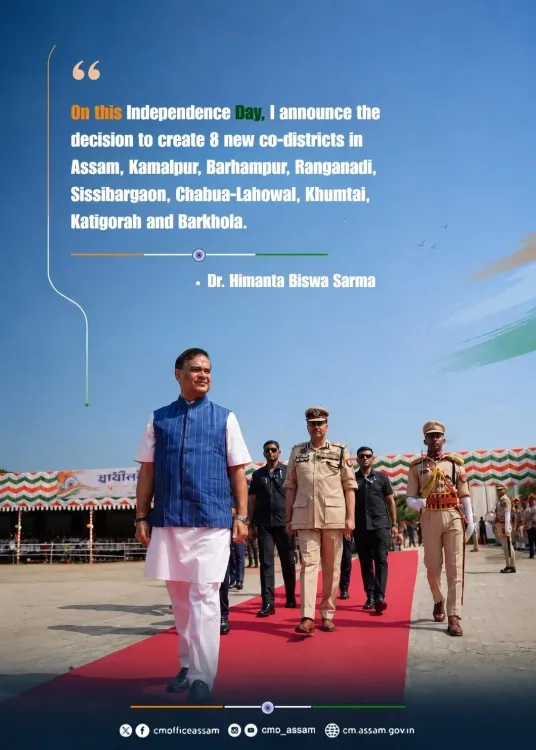 Assam CM Himanta announces 8 new co-districts on Independence Day