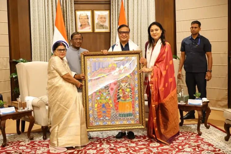 Assam CM Himanta receives Madhubani painting of Siya Ram from Governor