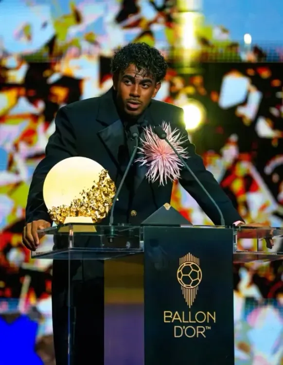 Lamine Yamal wins Ballon d'Or Young Talent award for record third straight year