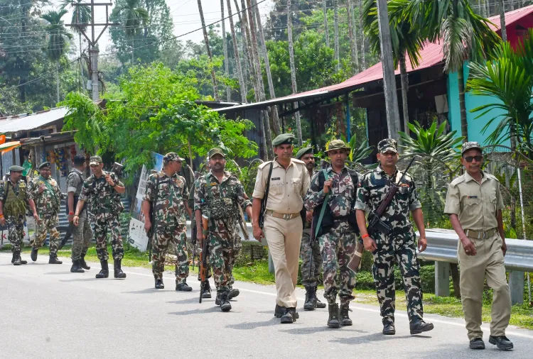 Enhanced Security Forces in Murshidabad Ahead of Bengal Elections on April 23