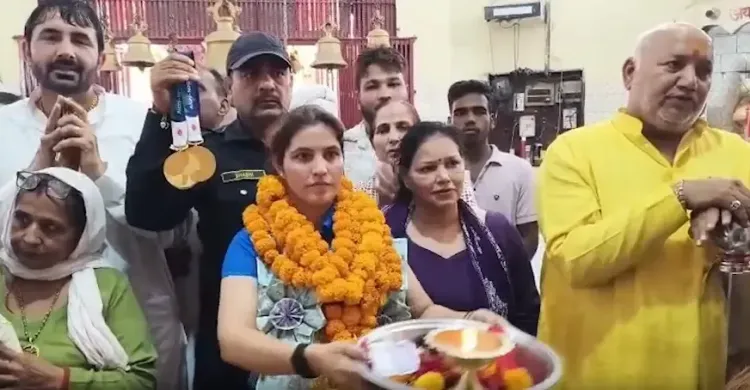नीरू ढांडा का जींद में भव्य स्वागत, एशियन गेम्स 2026 के 2 गोल्ड मेडल माँ जयंती देवी को समर्पित