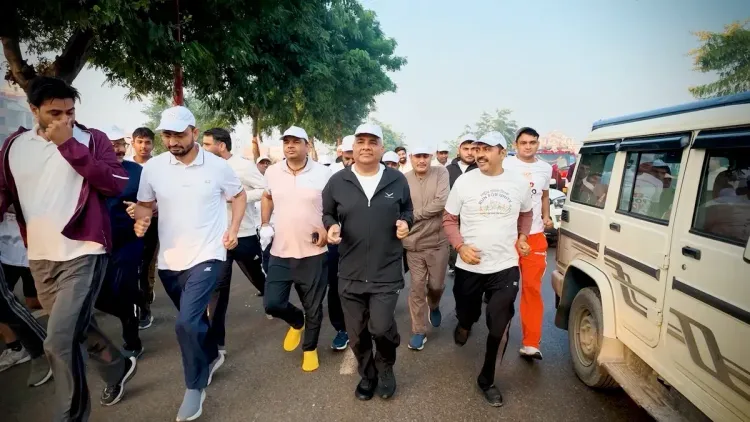 Bhupender Yadav joins Run for Unity in Bhiwadi on Patel Jayanti