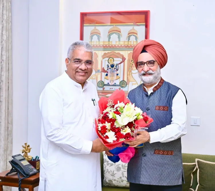 Bhupender Yadav Meets Delhi L-G Taranjit Singh Sandhu