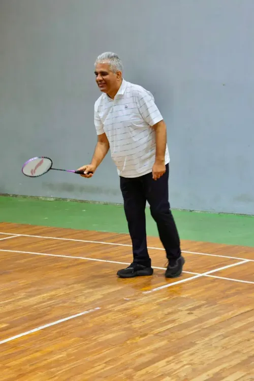 Bhupender Yadav Plays Badminton at Forest Academy in Coimbatore