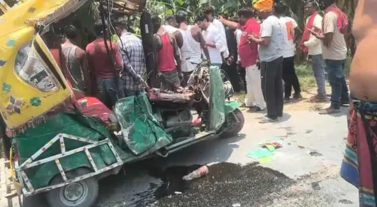 पूर्वी चंपारण में ऑटो-पिकअप की भीषण टक्कर: 4 की मौत, 4 घायल — मृतकों में रुबिना खातून व जायद खान