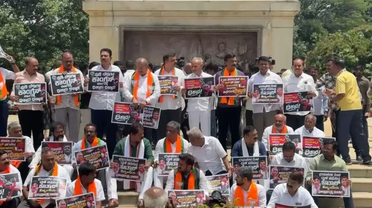 BJP protests in Bengaluru over alleged attack on MLA near KPCC office