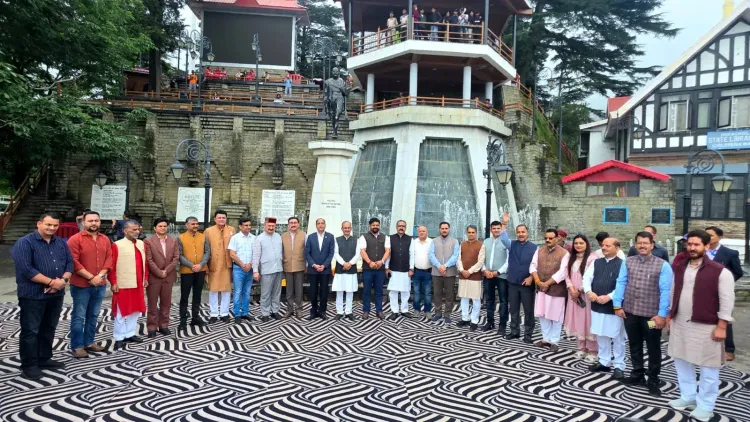 BJP legislators sing Vande Mataram at Shimla's Ridge in protest against Congress