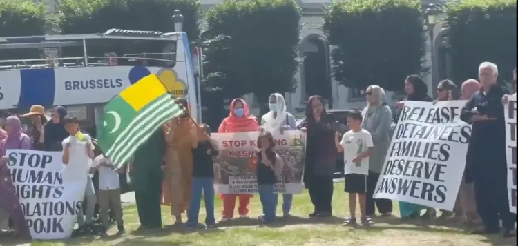 Kashmiri diaspora protests outside European Parliament over PoK killings
