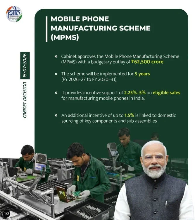 Cabinet Clears ₹62,500 Cr Mobile Phone Manufacturing Scheme