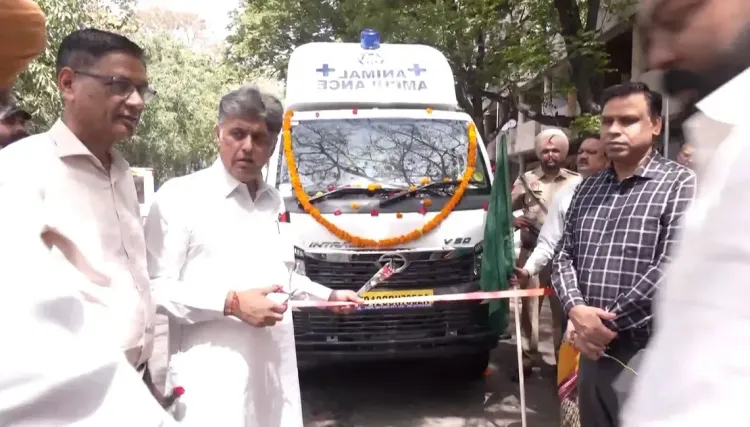 चंडीगढ़: कांग्रेस सांसद मनीष तिवारी ने पशु एंबुलेंस को दी हरी झंडी
