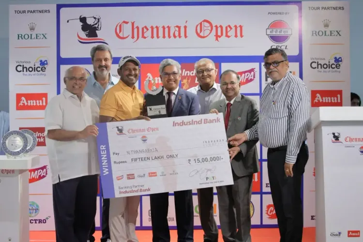 How did Thangaraja secure victory at Chennai Open 2025?