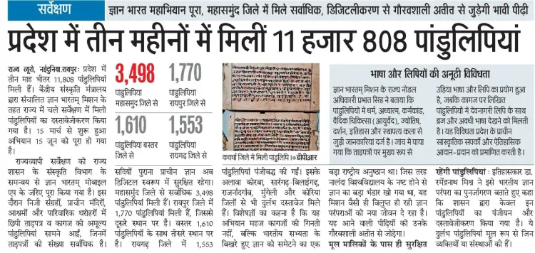 Chhattisgarh CMO: 11,808 Manuscripts Documented in 3 Months