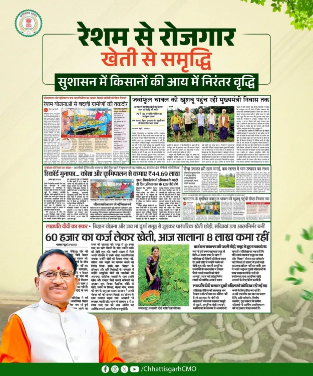 Chhattisgarh CMO highlights farmer confidence via welfare schemes