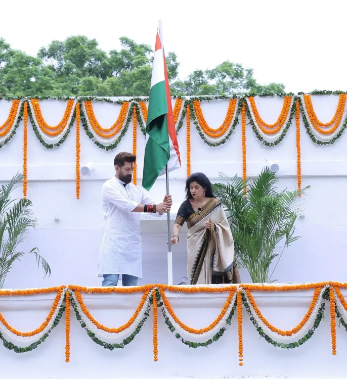 Chirag Paswan hoists Tricolour at Delhi home under Har Ghar Tiranga