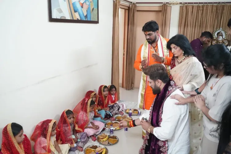 Chirag Paswan performs Kanya Pujan on Navratri
