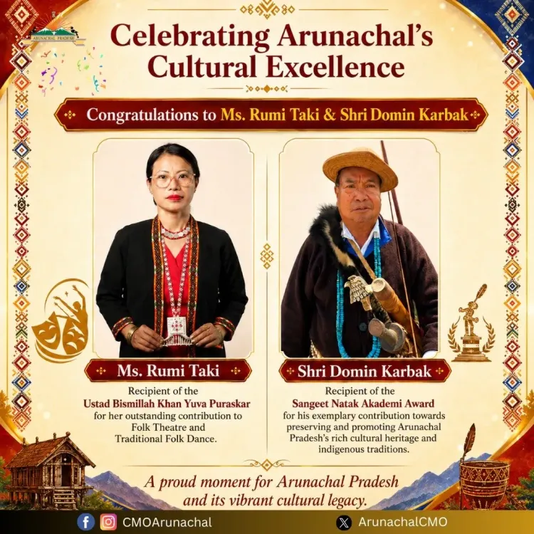 CM Arunachal congratulates Rumi Taki, Domin Karbak on Sangeet Natak Akademi honours
