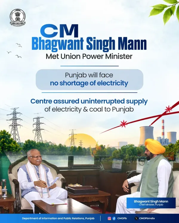 CM Bhagwant Mann: Punjab will face no power shortage after Centre talk