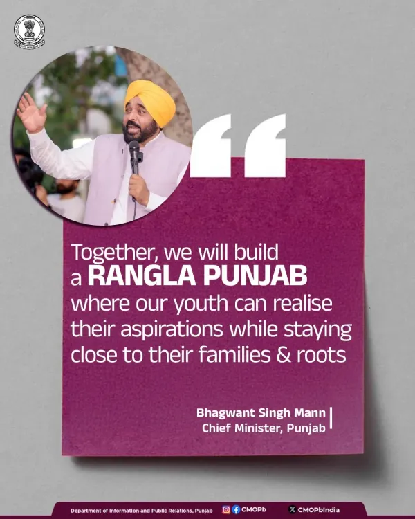 CM Bhagwant Mann Urges Punjab Youth to Dream at Home