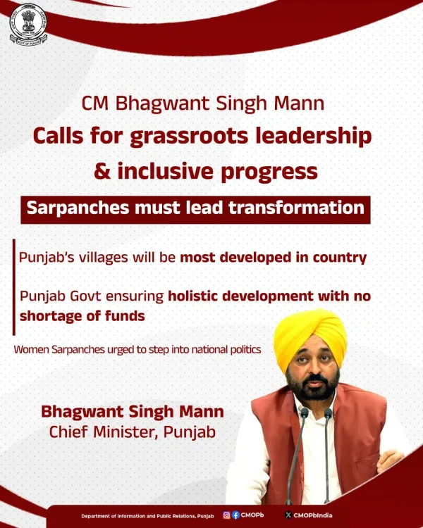 CM Bhagwant Mann Urges Sarpanches to Lead Punjab Village Development