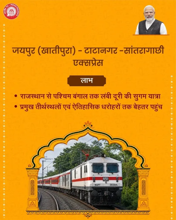 CM Bhajan Lal Backs New Jaipur–Tatanagar–Santragachi Express