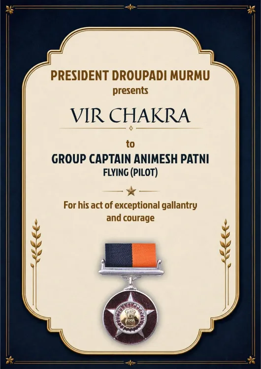 CM Bhajan Lal congratulates Rajasthan's Gp Capt Patni on Veer Chakra