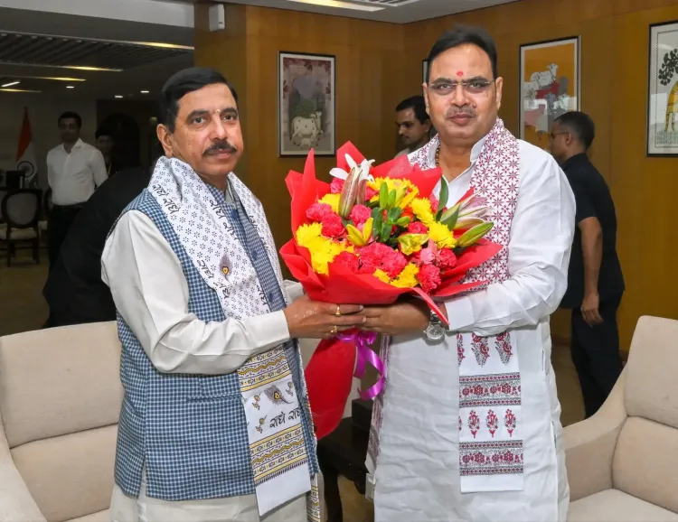 CM Bhajan Lal meets Union Minister Pralhad Joshi in Delhi