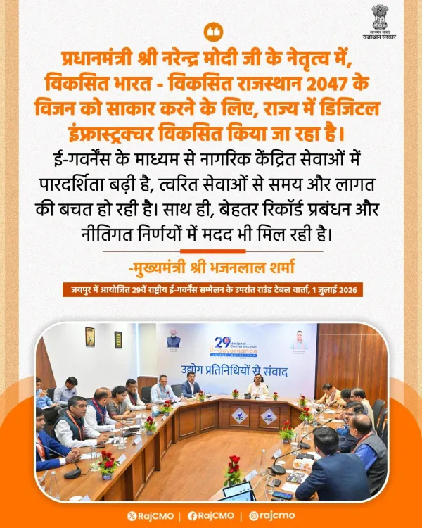 CM Bhajan Lal Pushes Digital Infrastructure for Viksit Rajasthan 2047