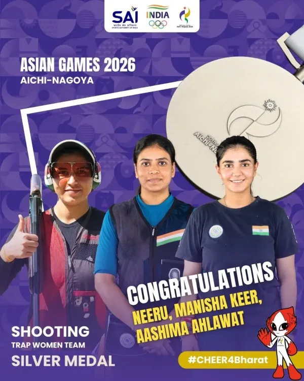 CM Bhajan Lal Sharma hails India's Asian Games 2026 women's trap silver