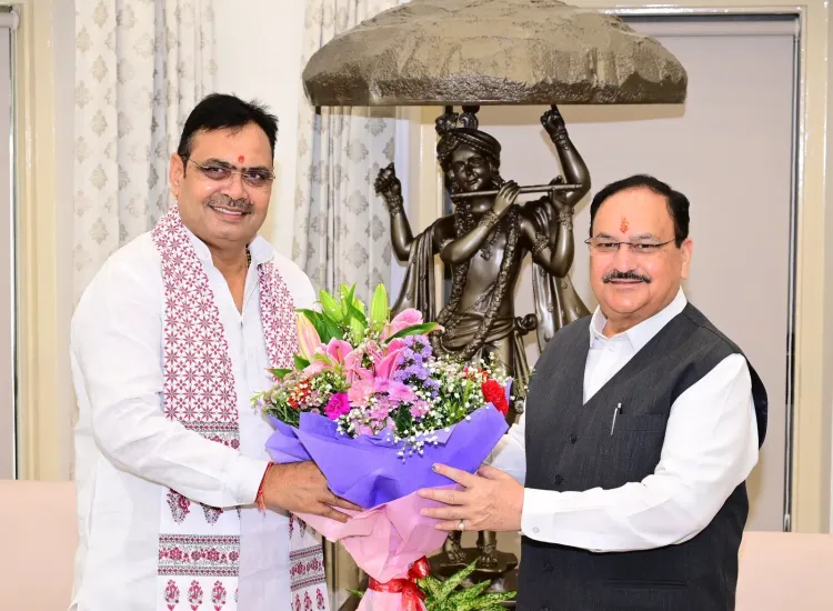 CM Bhajan Lal Sharma Hosts Union Health Minister JP Nadda at CM Residence