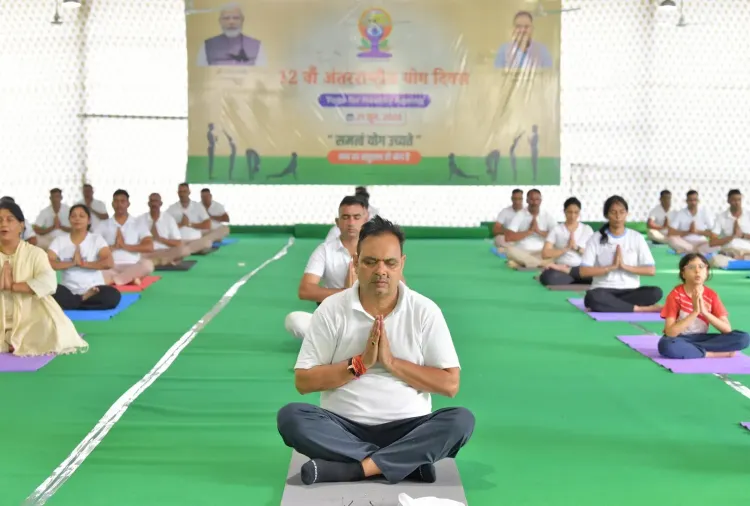 CM Bhajan Lal Sharma leads yoga session with youth at CM residence