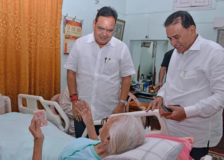 CM Bhajan Lal Visits Former Rajasthan Speaker Sumitra Singh