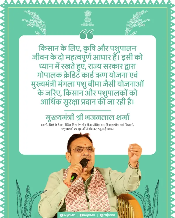 CM Bhajanlal Sharma Flags Agriculture, Animal Husbandry as Twin Pillars for Rajasthan Farmers
