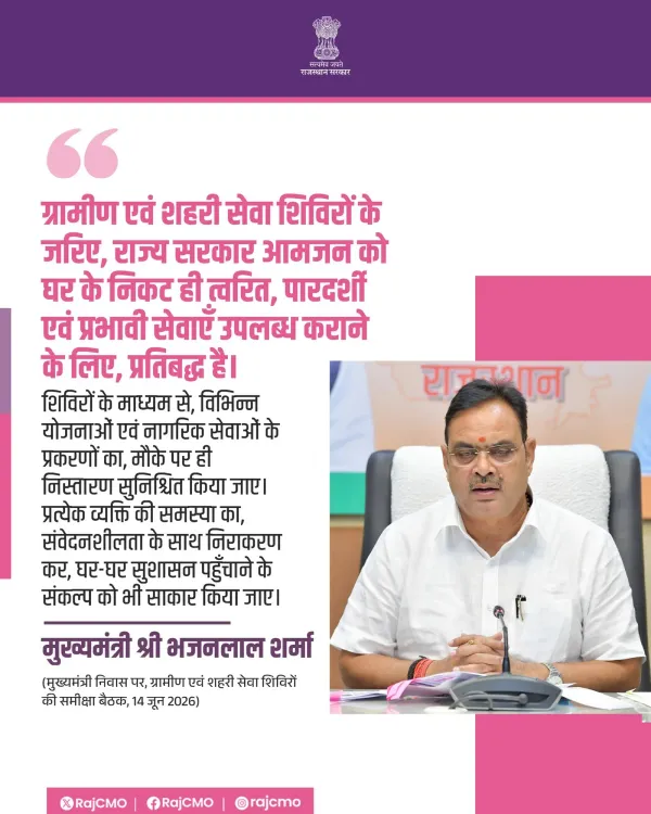 CM Bhajanlal's Rajasthan Pushes Seva Shivirs for Doorstep Services