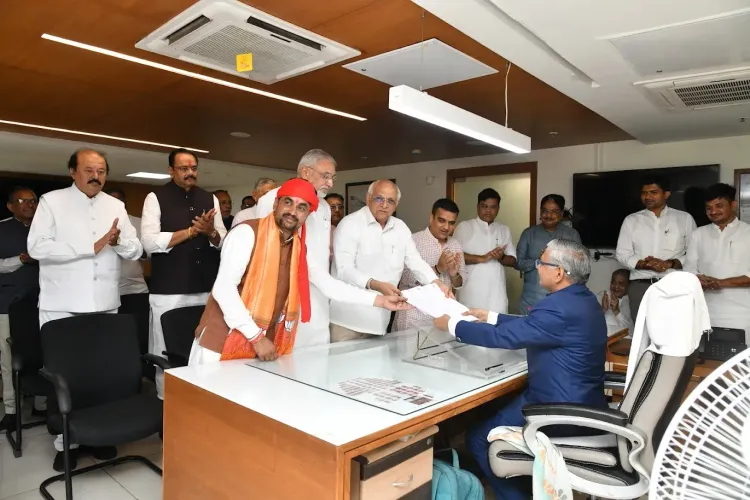 CM Bhupendra Patel Attends BJP Rajya Sabha Nomination Filing in Gujarat